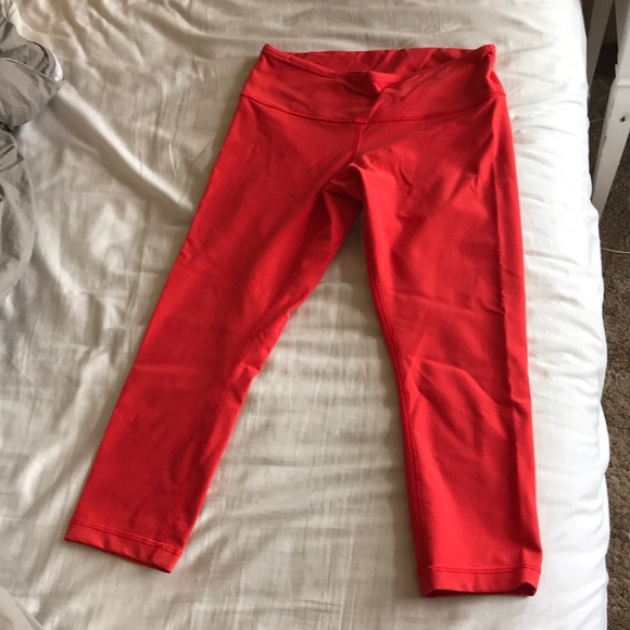 lululemon athletica Pants - wunder under crop hot coral pant